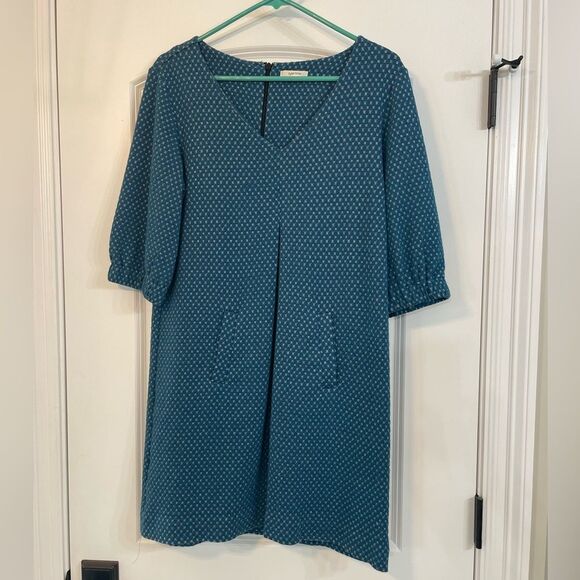 Tyler Boe - Blue V-Neck Slit Pockets Dress Small - Picture 1 of 3
